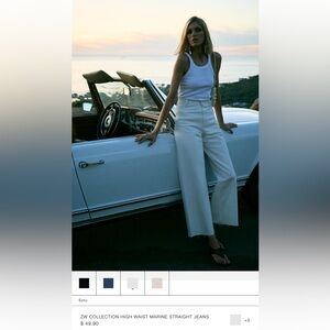 Zara High Waist Wide Leg Jeans